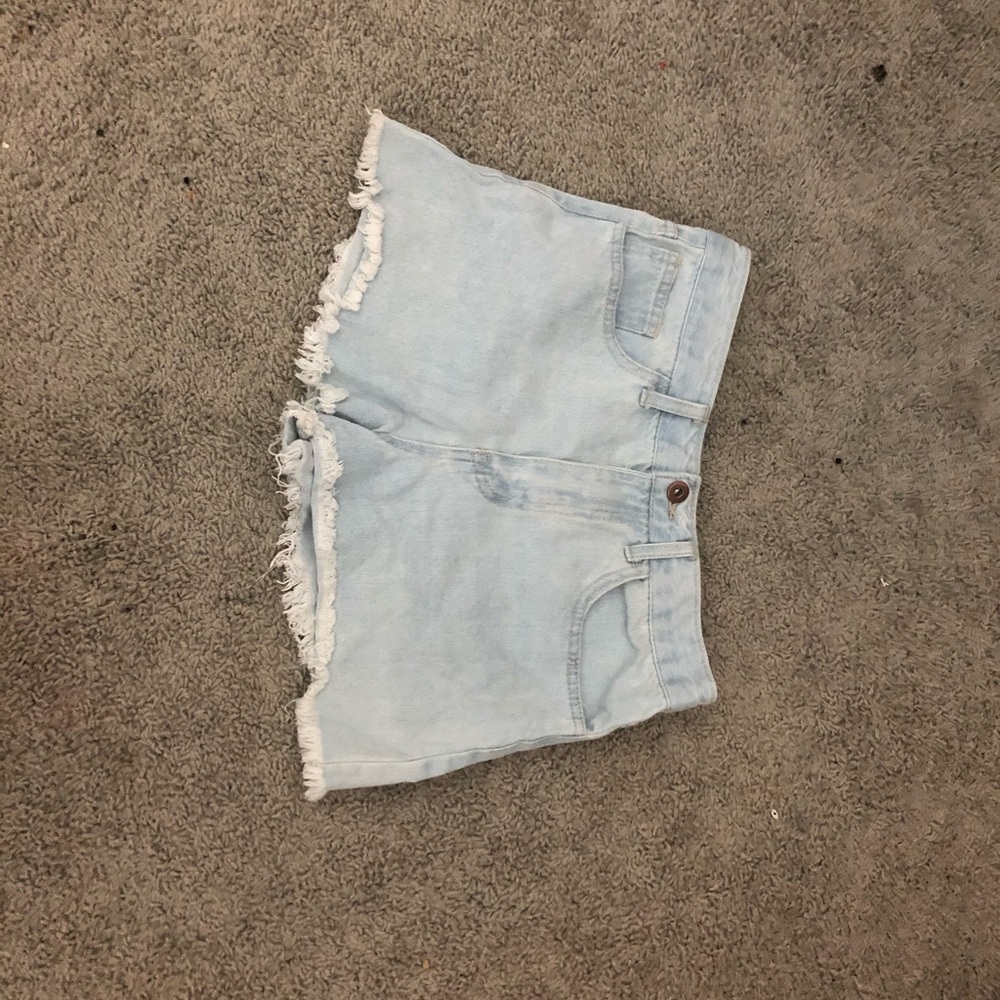 Light blue high rise fashion nova shorts